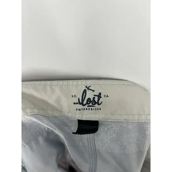 Lost Enterprises Board Shorts Size 32 Striped 9" Inseam Bathing Suit Swim Shorts - Picture 7 of 9